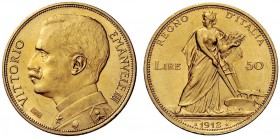 MONETE E MEDAGLIE DI ZECCHE ITALIANE 
 Savoia 
 Vittorio Emanuele III, 1900-1946. Da 50 lire 1912. Pagani 653. MIR 1121b.
 Rara. Migliore di Spl
 ...