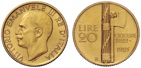 MONETE E MEDAGLIE DI ZECCHE ITALIANE 
 Savoia 
 Vittorio Emanuele III, 1900-1946. Da 20 lire 1923. Pagani 670. MIR 1127a.
 Rara. Spl