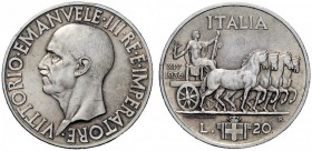 MONETE E MEDAGLIE DI ZECCHE ITALIANE 
 Savoia 
 Vittorio Emanuele III, 1900-1946. Da 20 lire 1936/XIV. Pagani 681. MIR 1130a.
 Rara. Spl
