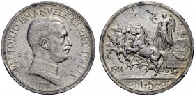 MONETE E MEDAGLIE DI ZECCHE ITALIANE 
 Savoia 
 Vittorio Emanuele III, 1900-1946. Da 5 lire 1914 prova di stampa. Pagani Prove 221.
 Molto rara. Co...