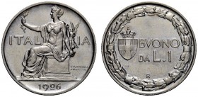 MONETE E MEDAGLIE DI ZECCHE ITALIANE 
 Savoia 
 Vittorio Emanuele III, 1900-1946. Buono da 1 lira 1926 per numismatici. Pagani 779. MIR 1148e.
 Rar...