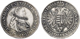 MONETE ESTERE 
 Austria 
 Ferdinando II, 1619-1637. Tallero 1630 Nagybanya, AR 27,79 g. Husz. 1179.
 Buon BB