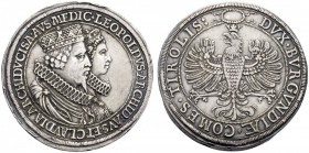MONETE ESTERE 
 Austria 
 Leopoldo V arciduca, 1586-1632 con la moglie Claudia Medici. Doppio tallero Hall, AR 57,77 g. Davenport 3331.
 Buon BB