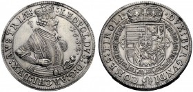 MONETE ESTERE 
 Austria 
 Leopoldo V arciduca, 1586-1632 con la moglie Claudia Medici. Tallero 1632 Hall, AR 27,91 g. Davenport 3338.
 Spl