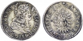 MONETE ESTERE 
 Austria 
 Leopoldo I, 1657-1705. Da 15 kreuzer 1680 Kremnitz, AR 6,35 g. KM 175
 BB