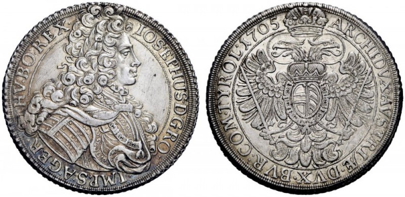 MONETE ESTERE 
 Austria 
 Giuseppe I, 1705-1711. Tallero 1705, AR 28,82 g. KM ...