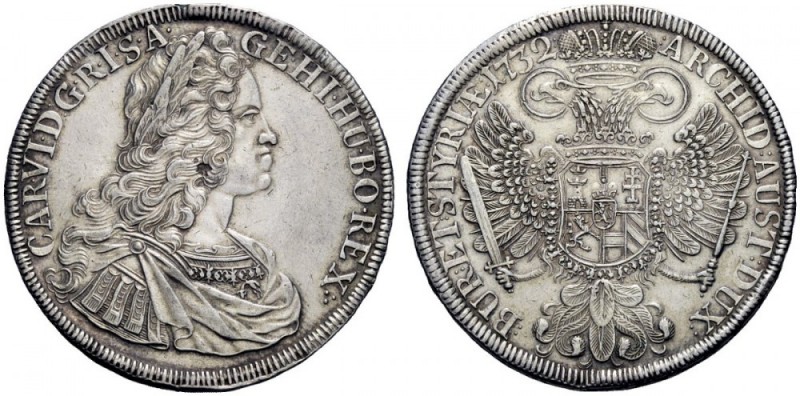 MONETE ESTERE 
 Austria 
 Carlo VI d'Asburgo, 1711-1740. Tallero 1732, AR 28,6...