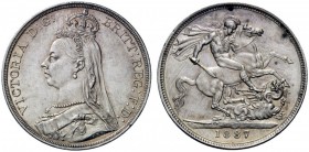 MONETE ESTERE 
 Gran Bretagna 
 Vittoria, 1837-1901. Corona 1887. Seaby 3921.
 q.Spl