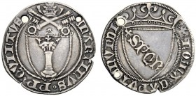 UNA PRESTIGIOSA COLLEZIONE DI MONETE DEI ROMANI PONTEFICI 
 Martino V (Oddone Colonna), 1417 – 1431 
 Carlino, AR 3,72 g. MARTINVS•PP•QVINTVS Stemma...