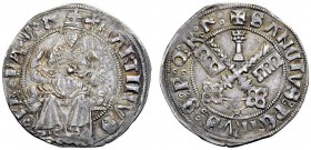 UNA PRESTIGIOSA COLLEZIONE DI MONETE DEI ROMANI PONTEFICI 
 Martino V (Oddone Colonna), 1417 – 1431 
 Grosso, AR 3,52 g. MARTINVS – PAPA V frusta Il...