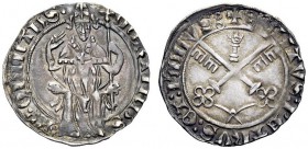 UNA PRESTIGIOSA COLLEZIONE DI MONETE DEI ROMANI PONTEFICI 
 Martino V (Oddone Colonna), 1417 – 1431 
 Avignone. Grosso, AR 2,05 g. MARTINuS – PP QuI...