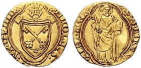 UNA PRESTIGIOSA COLLEZIONE DI MONETE DEI ROMANI PONTEFICI 
 Nicolò V (Tommaso Parentucelli), 1447 – 1455 
 Ducato papale, AV 3,52 g. **NICOLAVS· – ·...
