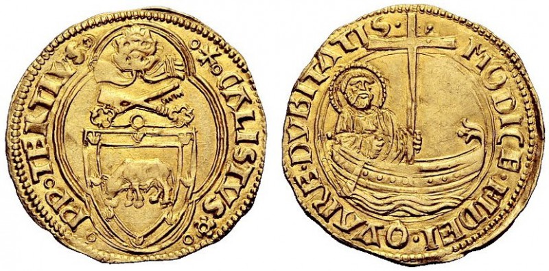 UNA PRESTIGIOSA COLLEZIONE DI MONETE DEI ROMANI PONTEFICI 
 Callisto III (Alons...