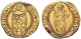 UNA PRESTIGIOSA COLLEZIONE DI MONETE DEI ROMANI PONTEFICI 
 Pio II (Enea Silvio Piccolomini), 1458 – 1464. 
 Ducato papale, AV 3,52 g. **PIVS•PAPA• ...