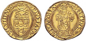 UNA PRESTIGIOSA COLLEZIONE DI MONETE DEI ROMANI PONTEFICI 
 Pio II (Enea Silvio Piccolomini), 1458 – 1464. 
 Ducato papale, AV 3,52 g. **· PIVS·PAPA...