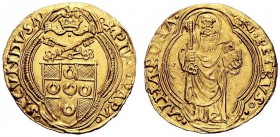 UNA PRESTIGIOSA COLLEZIONE DI MONETE DEI ROMANI PONTEFICI 
 Pio II (Enea Silvio Piccolomini), 1458 – 1464. 
 Ducato papale, AV 3,51 g. **PIVS·PAPA· ...