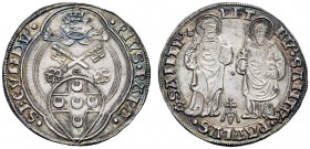 UNA PRESTIGIOSA COLLEZIONE DI MONETE DEI ROMANI PONTEFICI 
 Pio II (Enea Silvio Piccolomini), 1458 – 1464. 
 Grosso, AR 3,61 g. ·PIVS·PAPA· – ·SECVN...