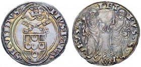 UNA PRESTIGIOSA COLLEZIONE DI MONETE DEI ROMANI PONTEFICI 
 Pio II (Enea Silvio Piccolomini), 1458 – 1464. 
 Ancona. Grosso, AR 3,88 g. ·PIVS·PAPA· ...