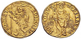 UNA PRESTIGIOSA COLLEZIONE DI MONETE DEI ROMANI PONTEFICI 
 Pio II (Enea Silvio Piccolomini), 1458 – 1464. 
 Bologna. Ducato, AV 3,43 g. •BONONIA – ...