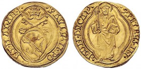 UNA PRESTIGIOSA COLLEZIONE DI MONETE DEI ROMANI PONTEFICI 
 Paolo II (Pietro Barbo), 1464 – 1471 
 Spoleto. Ducato, AV 3,51 g. ·PAVLV'·II·PO· – NT·M...