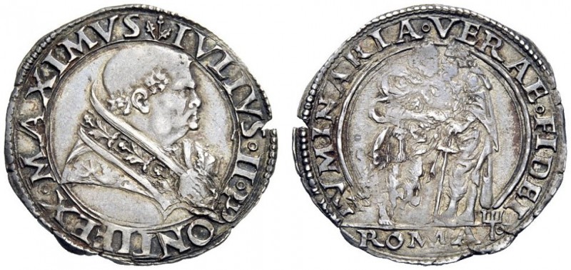 UNA PRESTIGIOSA COLLEZIONE DI MONETE DEI ROMANI PONTEFICI 
 Giulio II (Giuliano...