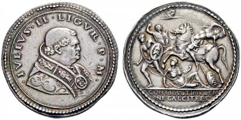 UNA PRESTIGIOSA COLLEZIONE DI MONETE DEI ROMANI PONTEFICI 
 Giulio II (Giuliano...