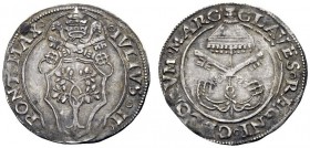UNA PRESTIGIOSA COLLEZIONE DI MONETE DEI ROMANI PONTEFICI 
 Giulio II (Giuliano della Rovere), 1503 – 1513 
 Ancona. Mezzo giulio, AR 1,85 g. IVLIVS...