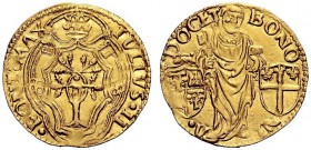 UNA PRESTIGIOSA COLLEZIONE DI MONETE DEI ROMANI PONTEFICI 
 Giulio II (Giuliano della Rovere), 1503 – 1513 
 Bologna. Ducato papale, AV 3,40 g. IVLI...