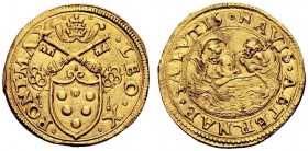 UNA PRESTIGIOSA COLLEZIONE DI MONETE DEI ROMANI PONTEFICI 
 Leone X (Giovanni de’Medici), 1513 – 1521 
 Doppio fiorino di camera, AV 6,77 g. LEO X –...