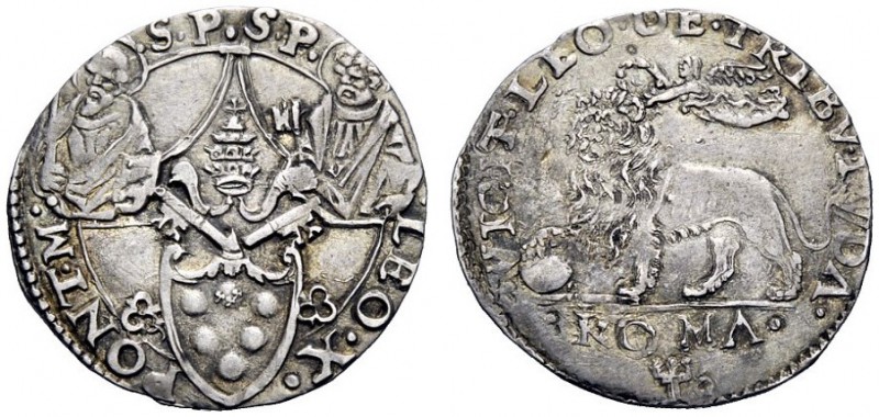 UNA PRESTIGIOSA COLLEZIONE DI MONETE DEI ROMANI PONTEFICI 
 Leone X (Giovanni d...