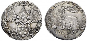 UNA PRESTIGIOSA COLLEZIONE DI MONETE DEI ROMANI PONTEFICI 
 Leone X (Giovanni de’Medici), 1513 – 1521 
 Giulio, AR 3,37 g. LEO X – PONT M Stemma sor...