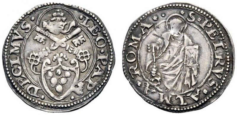 UNA PRESTIGIOSA COLLEZIONE DI MONETE DEI ROMANI PONTEFICI 
 Leone X (Giovanni d...