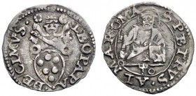 UNA PRESTIGIOSA COLLEZIONE DI MONETE DEI ROMANI PONTEFICI 
 Leone X (Giovanni de’Medici), 1513 – 1521 
 Baiocco, AR 0,53 g. LEO PAPA – DECIMVS ** St...