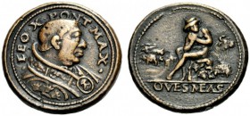 UNA PRESTIGIOSA COLLEZIONE DI MONETE DEI ROMANI PONTEFICI 
 Leone X (Giovanni de’Medici), 1513 – 1521 
 Medaglia s.d., Æ 18,67 g. LEO X PONT MAX Bus...