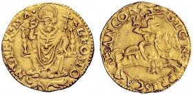 UNA PRESTIGIOSA COLLEZIONE DI MONETE DEI ROMANI PONTEFICI 
 Leone X (Giovanni de’Medici), 1513 – 1521 
 Ancona. Ducato papale, AV 3,47 g. LEO x PO –...