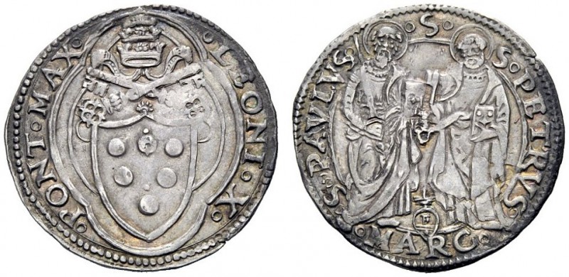 UNA PRESTIGIOSA COLLEZIONE DI MONETE DEI ROMANI PONTEFICI 
 Leone X (Giovanni d...