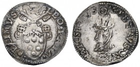 UNA PRESTIGIOSA COLLEZIONE DI MONETE DEI ROMANI PONTEFICI 
 Leone X (Giovanni de’Medici), 1513 – 1521 
 Ancona. Mezzo giulio, AR 1,86 g. LEO PAPA – ...