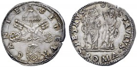 UNA PRESTIGIOSA COLLEZIONE DI MONETE DEI ROMANI PONTEFICI 
 Sede Vacante (Camerlengo Card. Francesco Armellini), 1521-1522 
 Giulio, AR 3,79 g. SEDE...