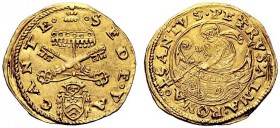 UNA PRESTIGIOSA COLLEZIONE DI MONETE DEI ROMANI PONTEFICI 
 Sede Vacante (Camerlengo Card. Francesco Armellini), 1523 
 Fiorino di camera, AV 3,38 g...