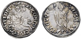 UNA PRESTIGIOSA COLLEZIONE DI MONETE DEI ROMANI PONTEFICI 
 Anonime pontificie secolo XVI 
 Ancona. Grosso, AR 1,56 g. chiavi decussate ANCON D CIVI...