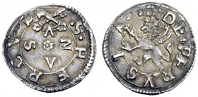 UNA PRESTIGIOSA COLLEZIONE DI MONETE DEI ROMANI PONTEFICI 
 Anonime pontificie secolo XVI 
 Peurgia. Soldino, AR 0,45 g. chiavi decussate S HERCVL n...