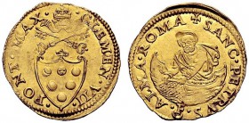 UNA PRESTIGIOSA COLLEZIONE DI MONETE DEI ROMANI PONTEFICI 
 Clemente VII (Giulio de’Medici) 1523 – 1534 
 Fiorino di camera, AV 3,40 g. CLEMEN VII –...