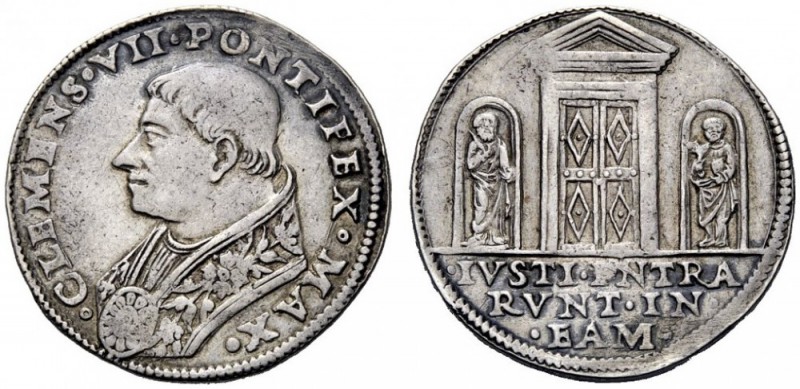 UNA PRESTIGIOSA COLLEZIONE DI MONETE DEI ROMANI PONTEFICI 
 Clemente VII (Giuli...