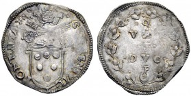 UNA PRESTIGIOSA COLLEZIONE DI MONETE DEI ROMANI PONTEFICI 
 Clemente VII (Giulio de’Medici) 1523 – 1534 
 Quarto di ducato ossidionale (1527), AR 9,...