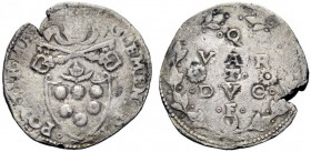 UNA PRESTIGIOSA COLLEZIONE DI MONETE DEI ROMANI PONTEFICI 
 Clemente VII (Giulio de’Medici) 1523 – 1534 
 Quarto di ducato ossidionale (1527), AR 7,...