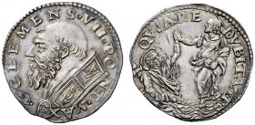 UNA PRESTIGIOSA COLLEZIONE DI MONETE DEI ROMANI PONTEFICI 
 Clemente VII (Giulio de’Medici) 1523 – 1534 
 Doppio carlino, AR 5,47 g. tre fogliette C...