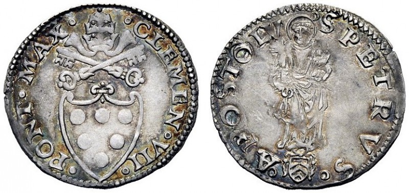 UNA PRESTIGIOSA COLLEZIONE DI MONETE DEI ROMANI PONTEFICI 
 Clemente VII (Giuli...