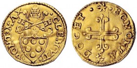 UNA PRESTIGIOSA COLLEZIONE DI MONETE DEI ROMANI PONTEFICI 
 Clemente VII (Giulio de’Medici) 1523 – 1534 
 Bologna. Mezzo scudo d'oro del sole, AV 1,...