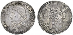 UNA PRESTIGIOSA COLLEZIONE DI MONETE DEI ROMANI PONTEFICI 
 Clemente VII (Giulio de’Medici) 1523 – 1534 
 Modena. Giulio, AR 3,87 g. CLEMENS VII PON...