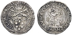 UNA PRESTIGIOSA COLLEZIONE DI MONETE DEI ROMANI PONTEFICI 
 Clemente VII (Giulio de’Medici) 1523 – 1534 
 Parma. Mezzo giulio, AR 1,84 g. CLEMENS VI...